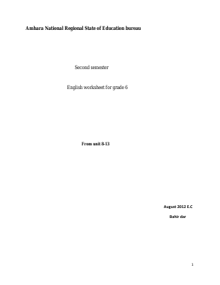 English worksheet for grade 6.pdf